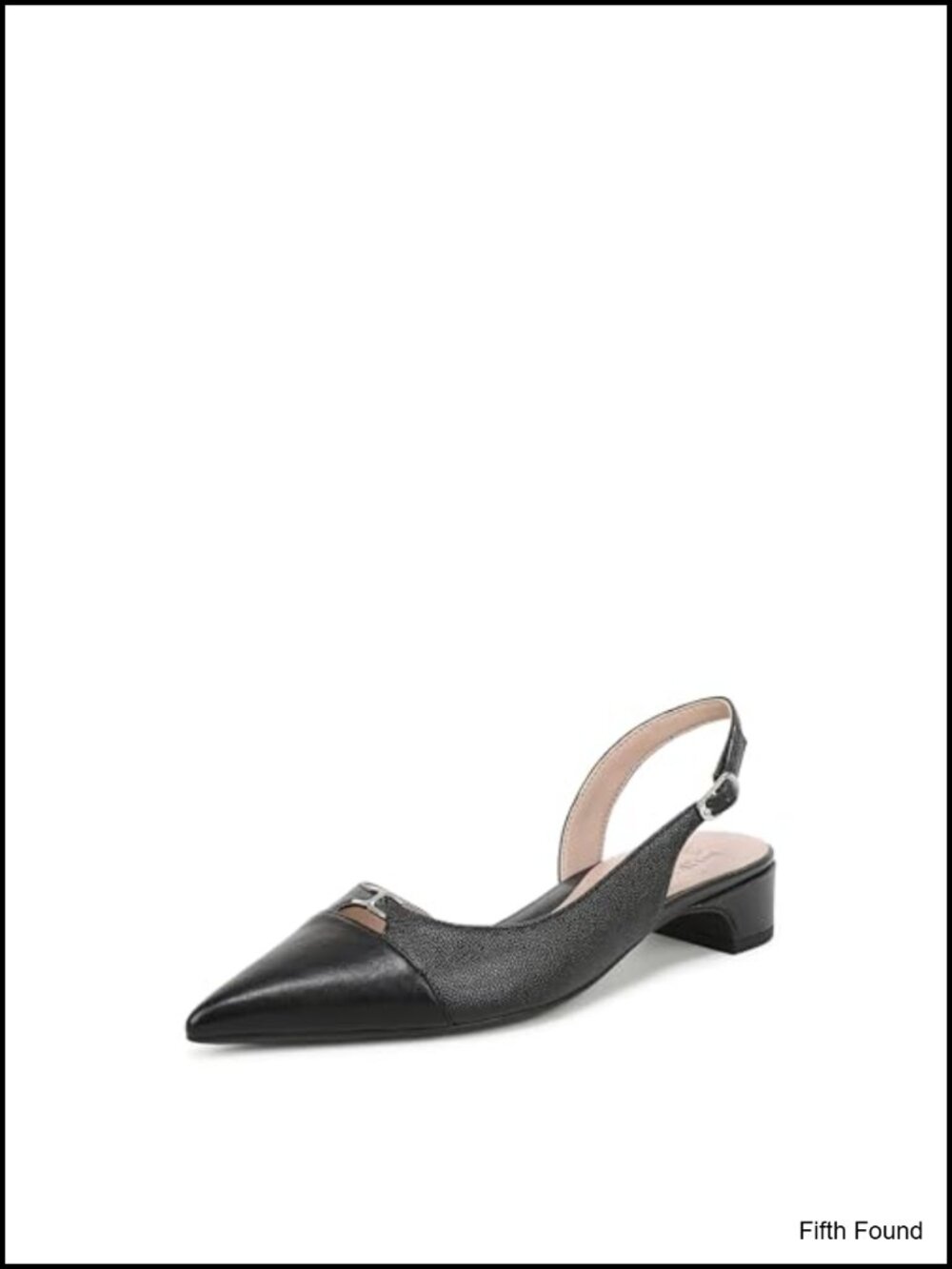 Slingback Dress Sandals Pointed Toe Block Heel PU